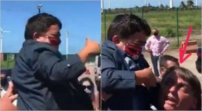 Braziliya prezidenti cırtdan adamı uşaq sayıb çiyninə qaldırdı -