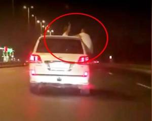 Bakıda sürətli yolda qız və oğlandan ağlasığmaz addım -