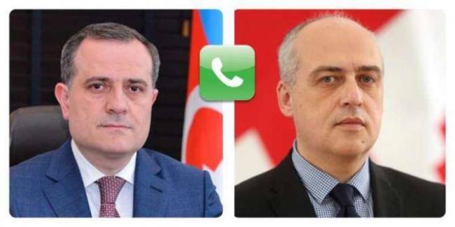 Ceyhun Bayramov gürcüstanlı həmkarı ilə