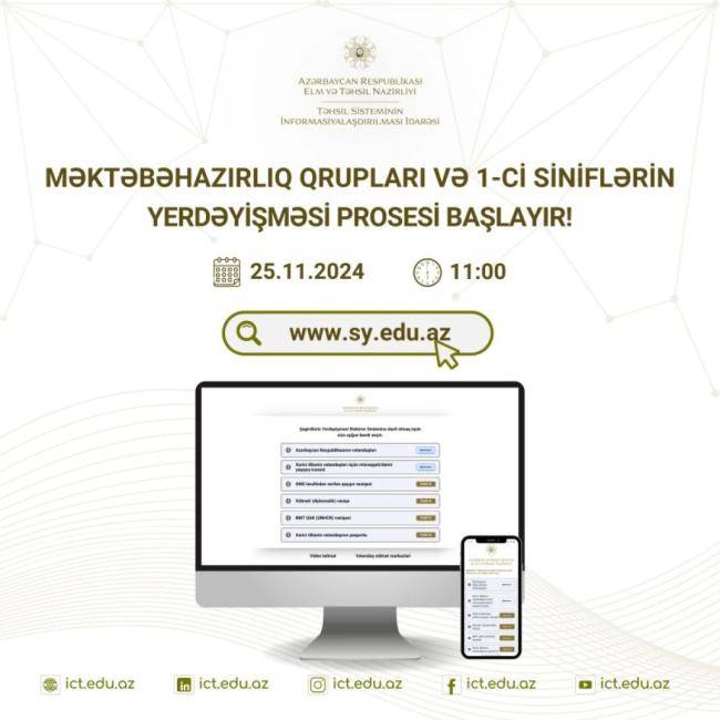 Məktəbəhazırlıq qrupları və 1-ci siniflərin yerdəyişmə prosesi başlayır
