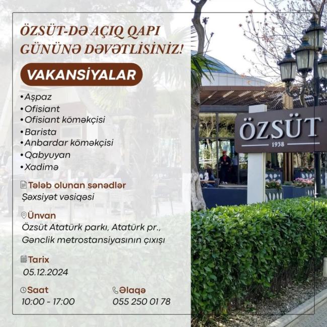 Özsüt'də açıq qapı günlərinə dəvətlisiniz! Xəbər şəkili