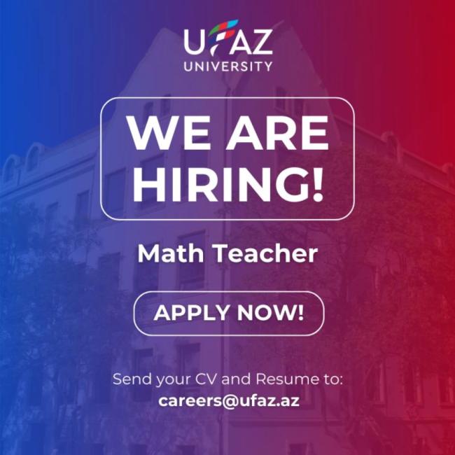 Vacancy for Math Teacher Xəbər şəkili