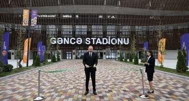 Prezident Gəncə şəhər stadionunun açılışında iştirak edib Xəbər şəkili