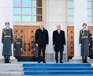 Prezident İlham Əliyev Qazaxıstana dövlət səfərinə gəlib (FOTO)