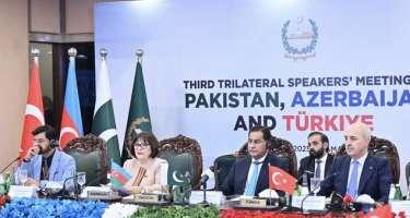 Azərbaycan-Pakistan-Türkiyə parlament sədrlərinin görüşü başlayıb Xəbər şəkili