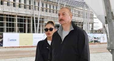 Prezident və birinci xanım Ağdam şəhərində - VİDEO