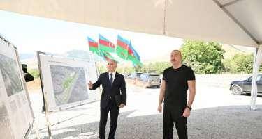 İlham Əliyev Kəlbəcərdə yaşayış kompleksinin təməlini qoydu