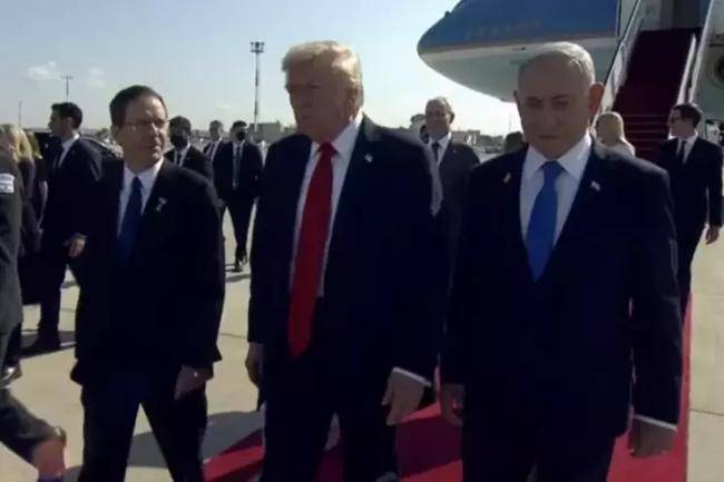 Tramp İsraildə! Netanyahu şəxsən qarşıladı, ilk sözləri bunlar oldu
