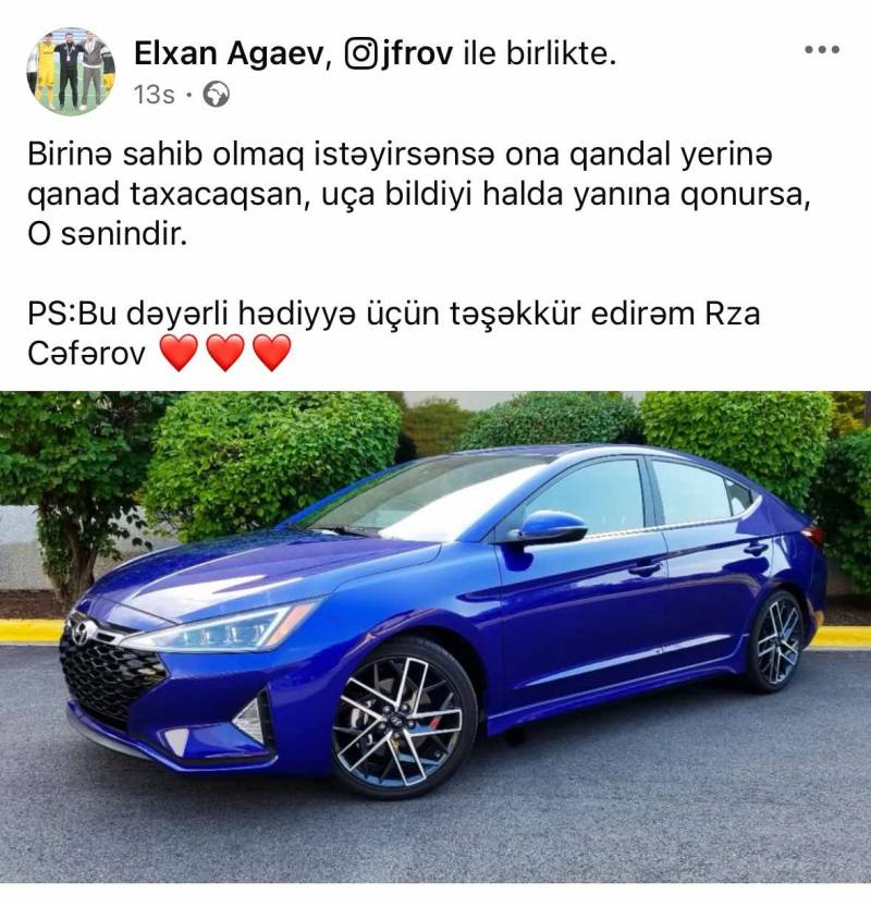 Rza Cəfərov məşqçisinə avtomobil hədiyyə etdi -FOTO