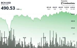 Avropa Sessiyası Alışları Bitcoin Cash (BCH) Qiymətini 487 Dollarlıq Müqaviməti Aşaraq 491.80 Dollara Qaldırdı