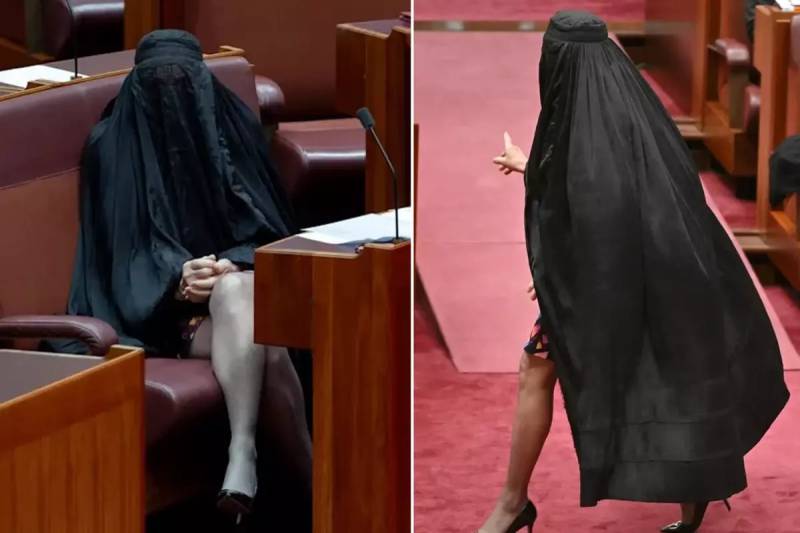 Avstraliya Senatında Qalmaqal: Pauline Hanson Qara Çadra ilə Çıxış Etdi və Qadağa Tələb Etdi Xəbər şəkili