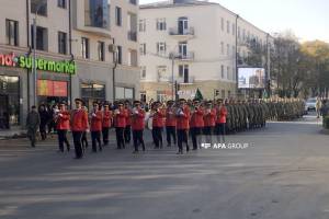Xankəndidə hərbçilərin yürüşü başlayıb - FOTO