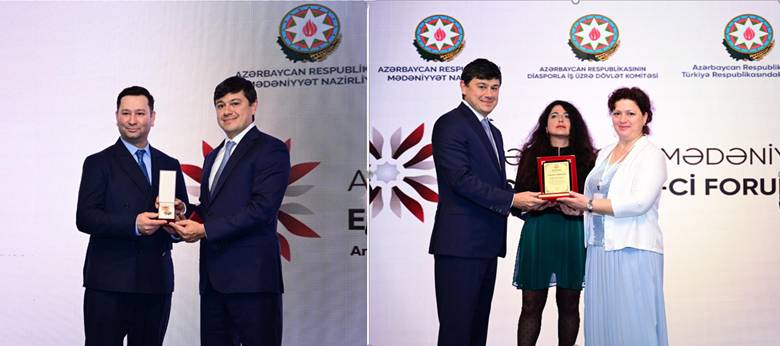Azərbaycan Mədəniyyət Elçilərinin I Forumunda diaspor nümayəndələri təltif olunub (FOTO)