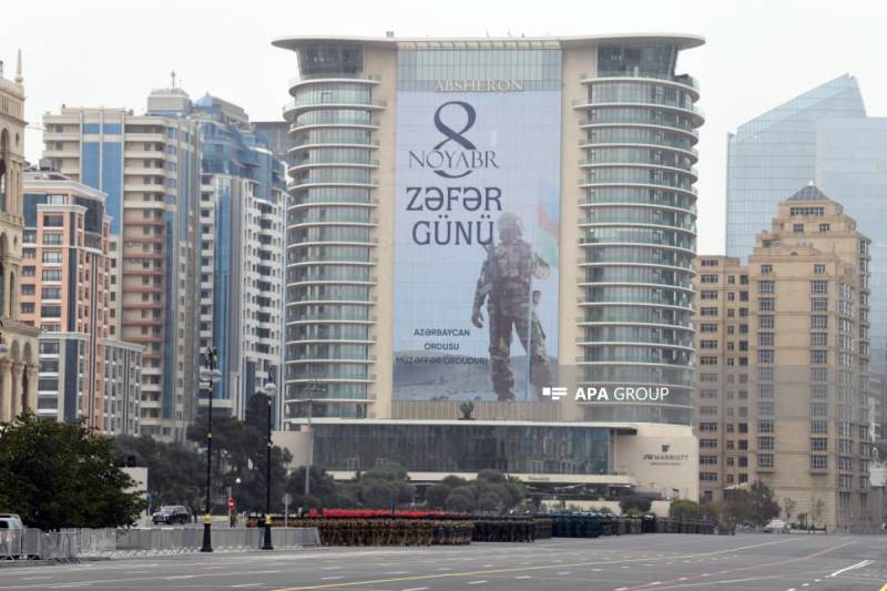 Bakıda Zəfər Gününün beşinci ildönümü münasibətilə hərbi parada hazırlıq keçirilir - FOTO