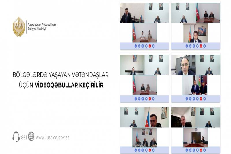 Ədliyyə Nazirliyi bölgələrdə yaşayan vətəndaşlarla videoqəbullar keçirir
