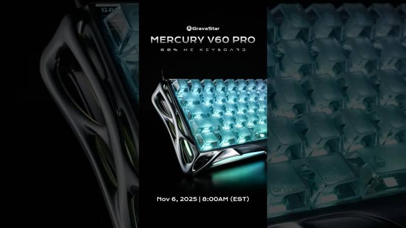 Gravastar V60 Pro Təqdim Edildi: 8000 Hz Tezlik və UFO Maqnit Açarları ilə Yüksək Sürətli 60% Oyun Klaviaturası