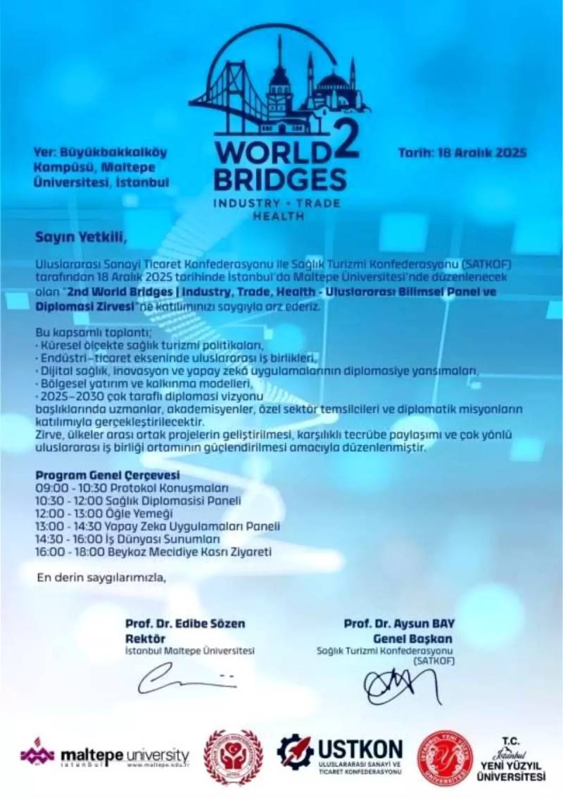 İstanbulda Səhiyyə, Ticarət və Diplomatiyanı Birləşdirən Beynəlxalq Sammit Keçiriləcək
