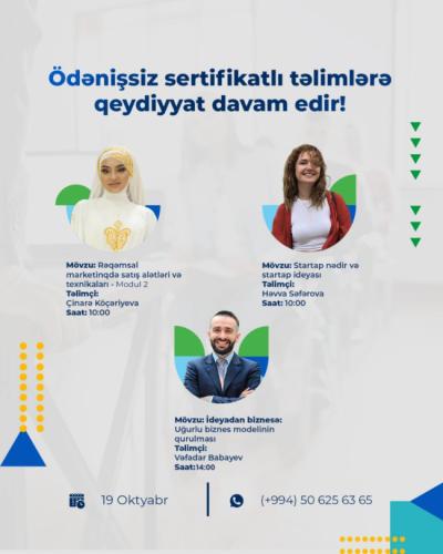 Həm ödənişsiz, həm də sertifikatlı təlimlər! Xəbər şəkili