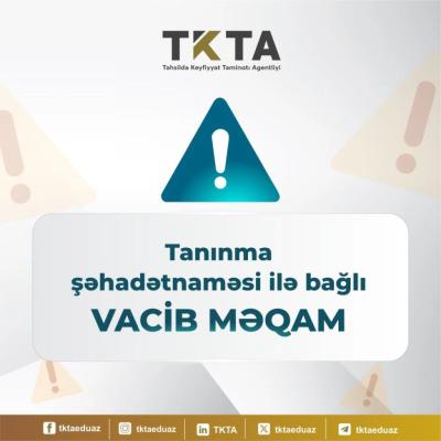 Tanınma şəhadətnaməsi ilə bağlı vacib məqam Xəbər şəkili